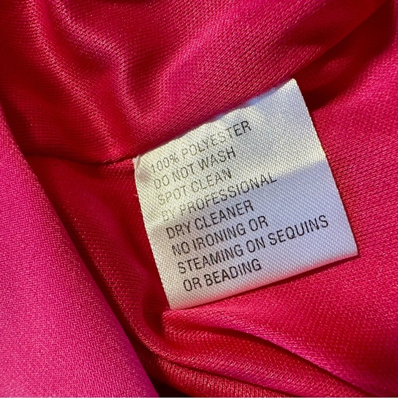 NWT IEENA for Mac Duggal ‘Jersey One Shoulder Draped Back Gown’ in Candy Pink 10 - Picture 12 of 16